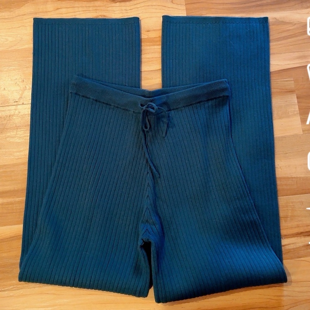 PINK Victoria’s Secret Rib Knit Lounge Pants NWT Medium EcoVero Wide Leg